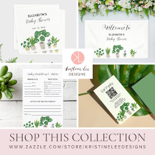 Lámina Invitación a la floración de Baby Shower de planta