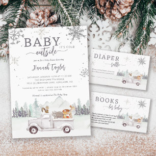 Invitación Winter Woodland Baby It's Frío fuera de Baby Showe