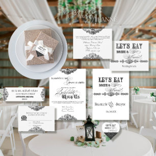 Invitación Comer, beber y casarse con un Boda formal