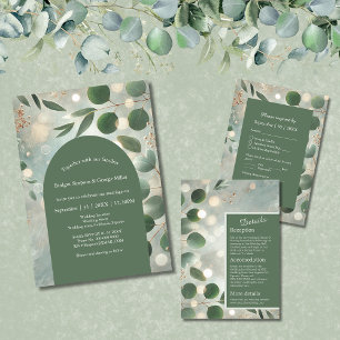 Invitación Boda Romantic Sage Green Eucalyptus