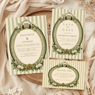 Tarjeta De Confirmación De Asistencia Boda elegante rústica en verde salvia