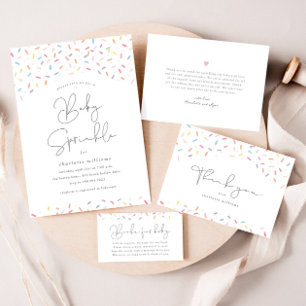 Invitación Rocios de arcoiris cortos Bebé Sprinkle Shower