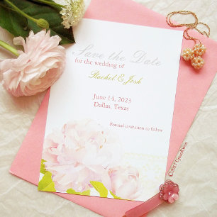 Invitación Rosa primavera + Boda Peony verde