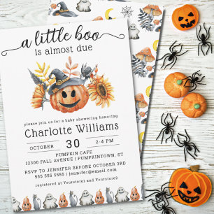 Invitación Cuidada calabaza de Halloween Pequeño Boo Baby Sho