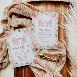 Es la invitación de Baby Shower de Twins Boy y Chi