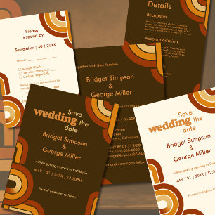 Etiqueta Para Botella De Vino boda de ivory Bold Retro 1970