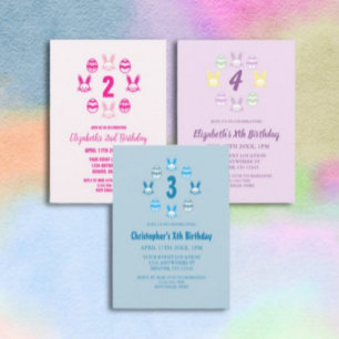 Invitación Pascua Azul 3 cumpleaños