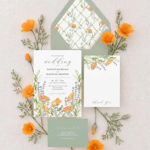 Invitación de matrimonio con floral única de códig