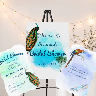 Invitación Vintage Peacock Bridal Shower