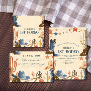 Invitación Botas de Vaquero Rústicas Cumpleaños 1