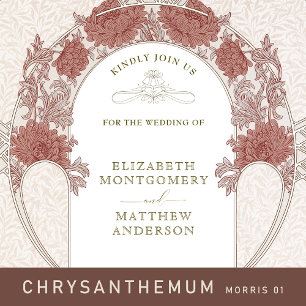 Invitaciones a la boda de crisantemo a William Mor