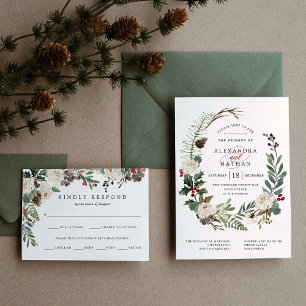 Invitación Navidades botánicos   Boda de vacaciones