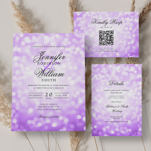 Programa de Bodas Clásicas Luces de Bokeh Púrpura