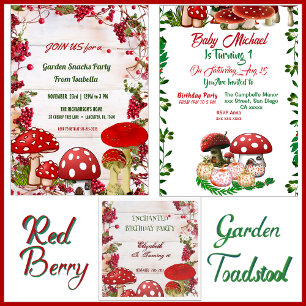 Camiseta Jardín de Berry Rojo Toadstool Greenery Magic Mush
