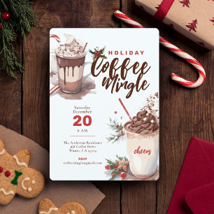 Invitaciones Acrílicas Navidades celebran el café Fiesta