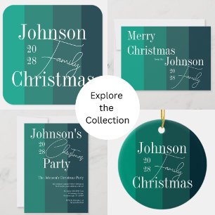 Tarjeta Festiva Merry Christmas Typography Non-Photo