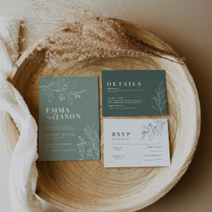 Invitación a la Boda Verde de Salto Floral