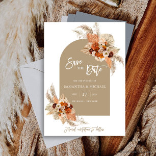 Invitación Arco de Boho quemó naranja terracotta beige burgun