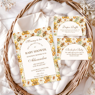 Tarjeta De Recepción Sorteo de pañales con tema de abeja melífera