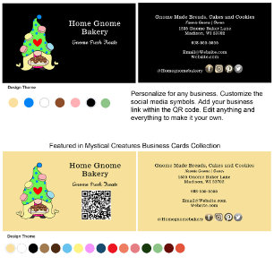 Tarjeta De Visita QR Code Gnome Hometown Bakery Dark Green