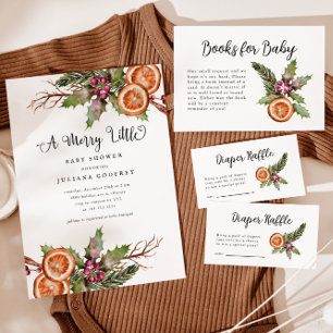 Invitación Baby Shower de navidades   Botánica de invierno