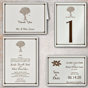Invitación Boda de esbozo de árbol de roble