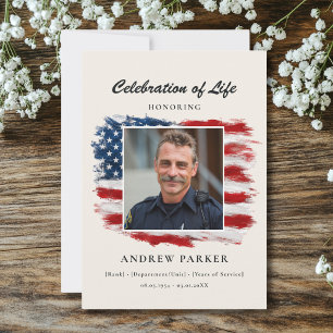 Invitación Celebración de la Vida Patriótica Foto Memorial Be