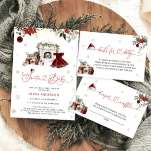 Invitación Chica de Navidades de Santa Bebé Baby Shower
