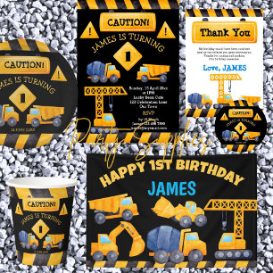 Invitación Fiesta de cumpleaños de los niños de los camiones 