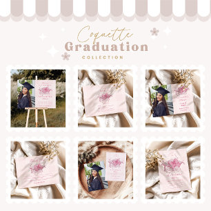 Tarjeta De Agradecimiento Graduación de Coquette Pink Bow