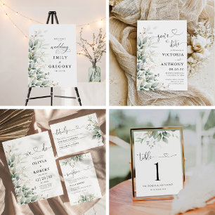 Eucalyptus Leaf Greenery Guardar La Tarjeta De Fec