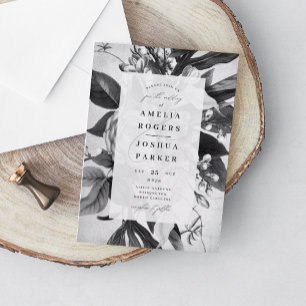 Invitación Moda industrial Boda floral elegante