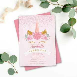 Invitación Abundante cumpleaños de Rubor con el arco iris ros