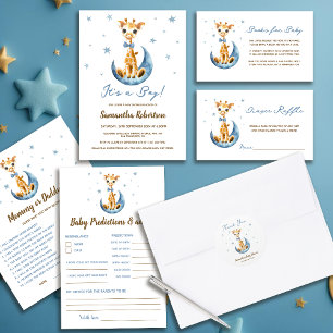 Invitación Cuidada bebé jirafa acuarela es un niño Baby Showe