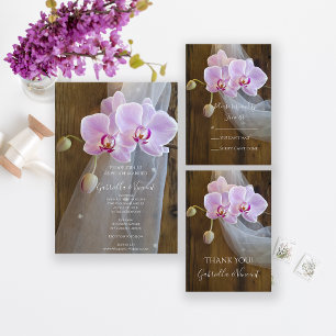 Tarjeta RSVP Rústica Elegante para Orquídeas