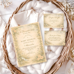 Invitación Baby Shower del Jardín de Cuento de Hadas Vintage