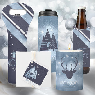 Invitación Antlers de venado Flechas Navidades Foto V2 Blue I