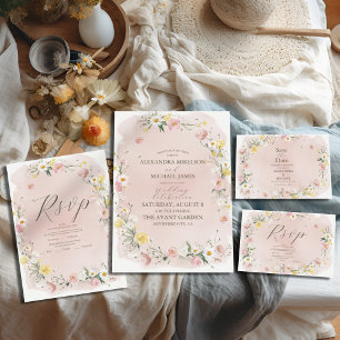 Invitación Whimsical Wildflower Meadow Boda