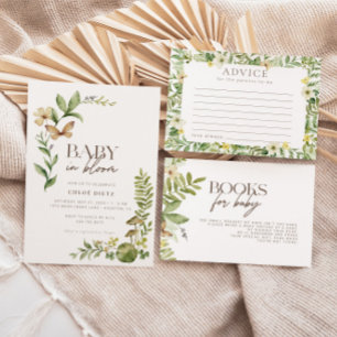 Tarjeta Pequeña Wild Botanical Rustic Baby Shower Advance Card