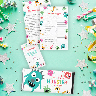 Invitación Pequeño monstruo en camino a Baby Shower Halloween