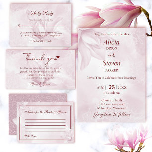 Invitación Flor de magnolia etérea, Boda