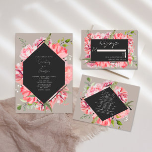 Invitación a la boda floral gástrica geométrica