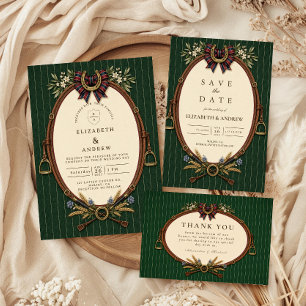 Invitación Boda en una finca ecuestre atemporal