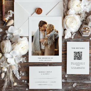 Invitación Texto simple y elegante y foto   BODA