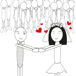 personalizado de novias con invitaciones de corazó