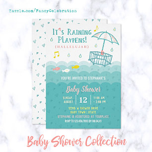 Cute Ocean Hearts Whimsical Invitación Baby Shower