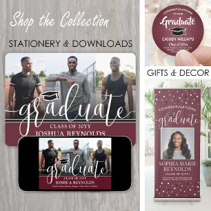 Anuncio Marrón de escritura moderna y graduación de fotos 