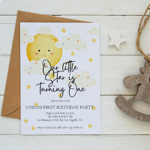 Invitación Baby Shower Moon and Stars
