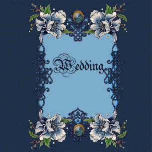 Invitación Elegante diseño celta azul