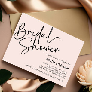 Pegatina Redonda Ducha de novia manuscrita de escritura moderna